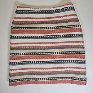 Loft Skirt Womens Size 0 Midi Lined Tan Orange Classy Dressy Office‎ Career Wear